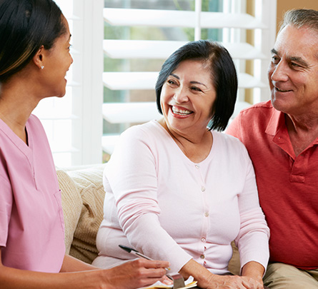 Nurse and Senior Couple